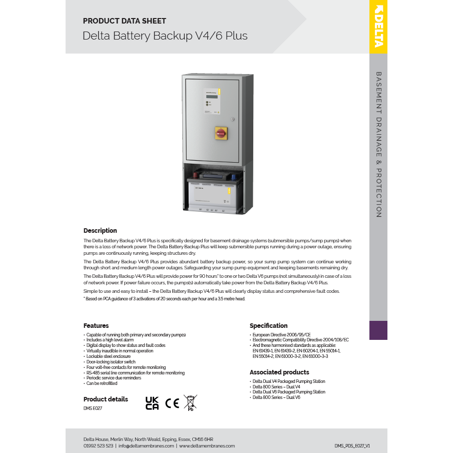 Delta Battery Backup V4/6 Plus Delta Battery Backup V4/6 Plus