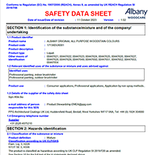 Safety Data Sheet: Albany Original Woodstain