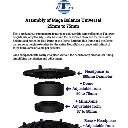 Assembly of Mega Balance Universal 25mm to 75mm