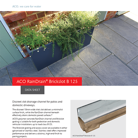 ACO RainDrain Brickslot Brochure ACO RainDrain Brickslot Brochure