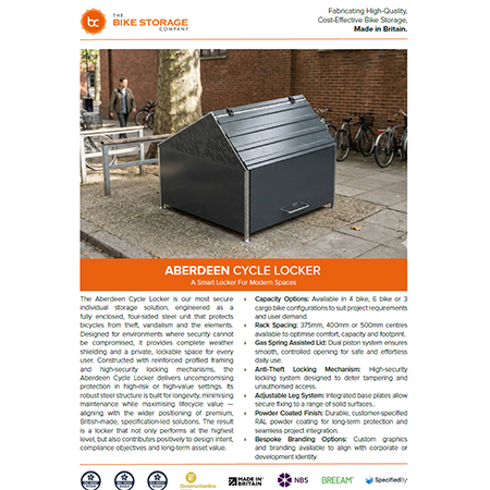 Aberdeen Cycle Locker Spec Sheet Aberdeen Cycle Locker Spec Sheet