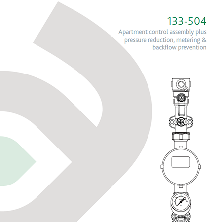 133-504 apartment control assembly, pressure reduction, metering & backflow prevention
