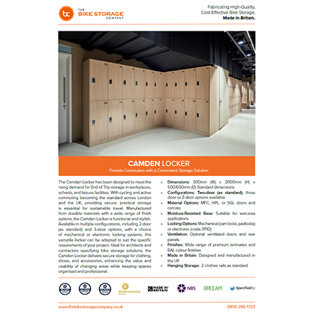 Camden Locker Spec Sheet Camden Locker Spec Sheet