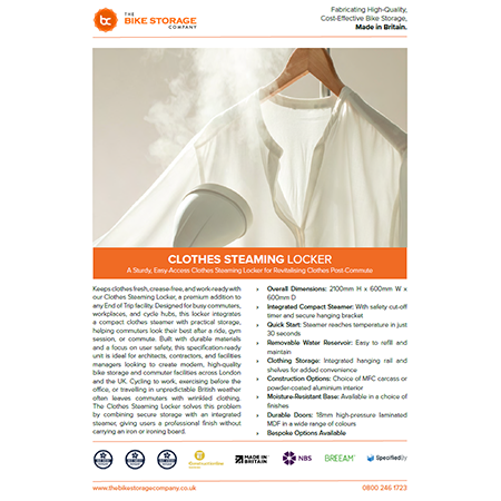 Clothes Steaming Locker Specification Sheet Clothes Steaming Locker Specification Sheet