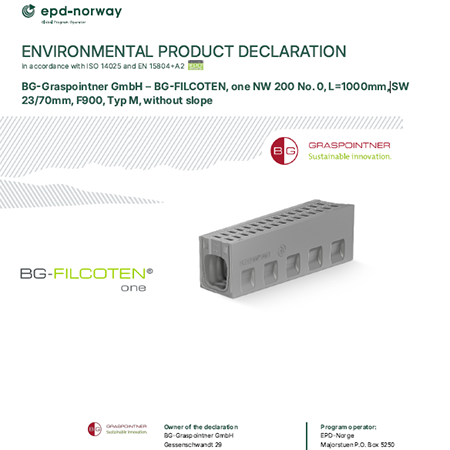 EPD: BG-Graspointner GmbH – BG-FILCOTEN, one NW 200 No. 0, L=1000mm