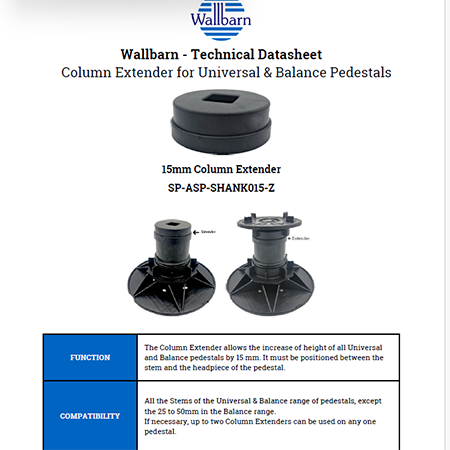 Column Extender for Universal and Balance Pedestals Column Extender for Universal and Balance Pedestals