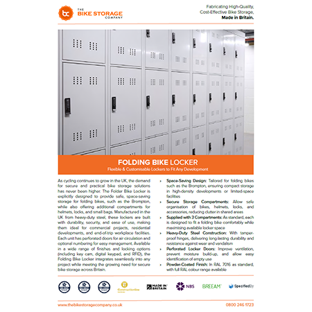 Folding Bike Locker Specification Sheet Folding Bike Locker Specification Sheet
