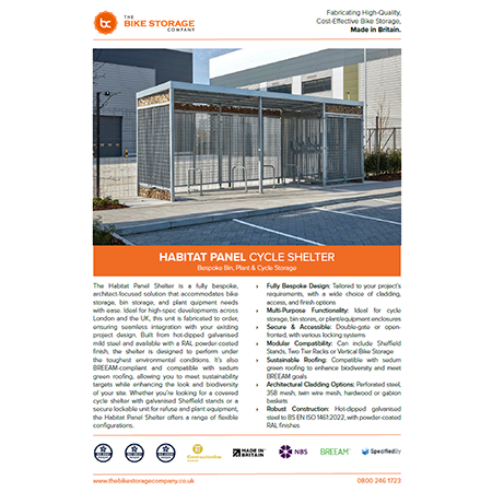 Habitat Panel Shelter Specification Sheet Habitat Panel Shelter Specification Sheet