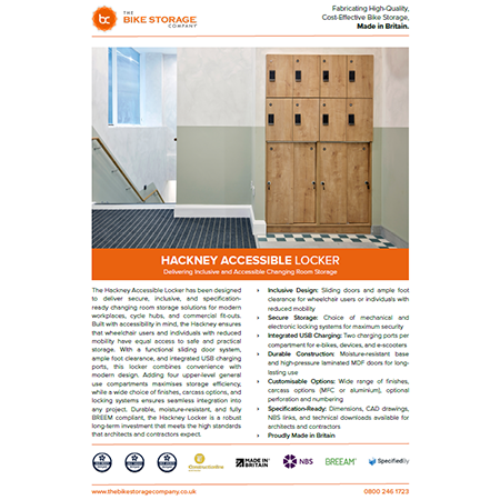 Hackney Accessible Locker Specification Sheet Hackney Accessible Locker Specification Sheet