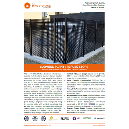 Louvred Plant Refuse Store Spec Sheet Louvred Plant Refuse Store Spec Sheet