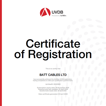 Batt Cables Certificate of Registration Batt Cables Certificate of Registration
