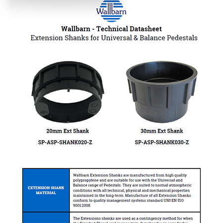 Extension Shanks for Universal & Balance Pedestals Extension Shanks for Universal & Balance Pedestals