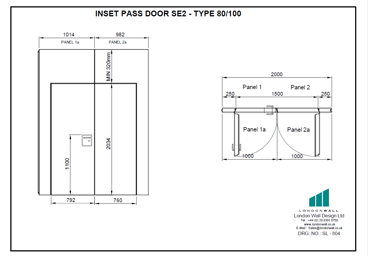 SL-804 Double Inset Pass Door SE2 - Type 80-100 SL-804 Double Inset Pass Door SE2 - Type 80-100