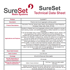SureSet Technical Data Sheet SureSet Technical Data Sheet