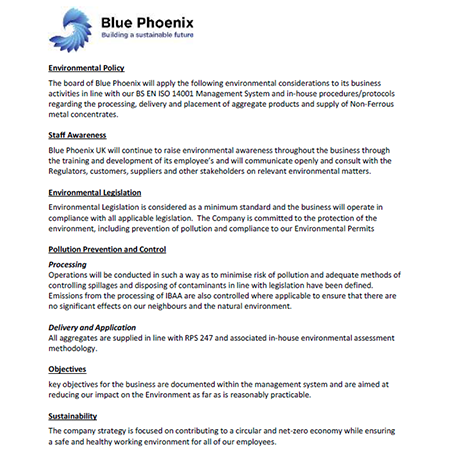 Blue Phoenix Environmental Policy Blue Phoenix Environmental Policy