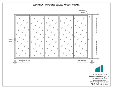 SL-109 Elevation-Type G100 Glazed Acoustic Wall SL-109 Elevation-Type G100 Glazed Acoustic Wall