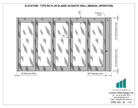 SL-112 Elevation-Type RG Plus Glazed Acoustic Wall (Manual Operation) SL-112 Elevation-Type RG Plus Glazed Acoustic Wall (Manual Operation)