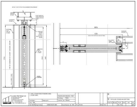 SL 116 – Type Slide – Fixings and Section SL 116 – Type Slide – Fixings and Section