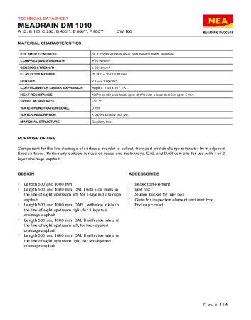 MEADRAIN DM 1010 MEADRAIN DM 1010
