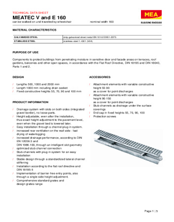 MEATEC V and E 160 MEATEC V and E 160