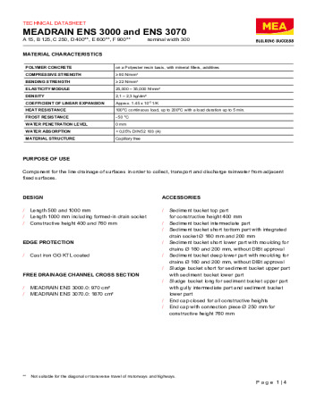 MEADRAIN ENS 3000 and ENS 3070 MEADRAIN ENS 3000 and ENS 3070