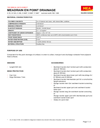 MEADRAIN EN POINT DRAINAGE MEADRAIN EN POINT DRAINAGE