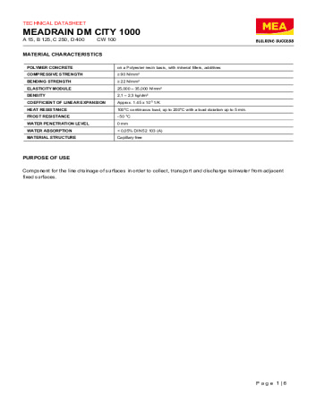 MEADRAIN DM CITY 1000 MEADRAIN DM CITY 1000
