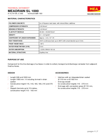 MEADRAIN SL 1000 MEADRAIN SL 1000
