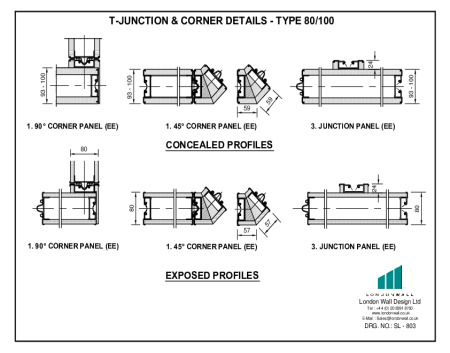 SL-803 T-Junction & Corner Details - Type 80/100 SL-803 T-Junction & Corner Details - Type 80/100