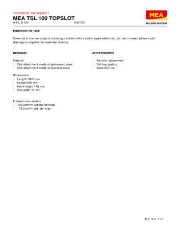 MEA TSL 100 TOPSLOT MEA TSL 100 TOPSLOT