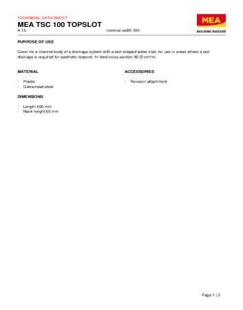 MEA TSC 100 TOPSLOT MEA TSC 100 TOPSLOT