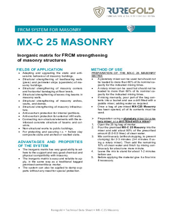 MX-C 25 Masonry MX-C 25 Masonry