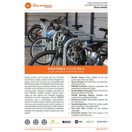 Toastrack Cycle Stand Specification Sheet Toastrack Cycle Stand Specification Sheet