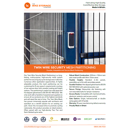 Twin Wire Security Mesh Partitioning Specification Sheet Twin Wire Security Mesh Partitioning Specification Sheet