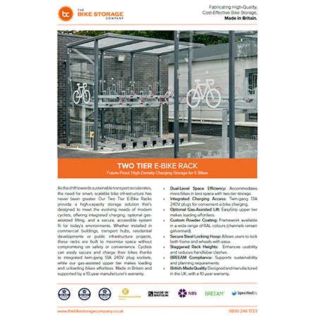 Two Tier E-Bike Rack Specification Sheet Two Tier E-Bike Rack Specification Sheet